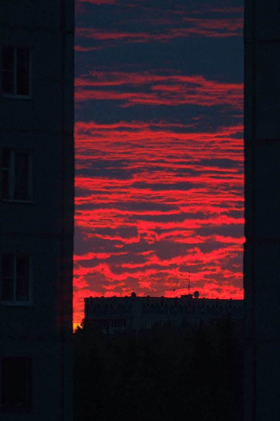 dawn, house, city, russia, sky, landscape, structure, multistory building
