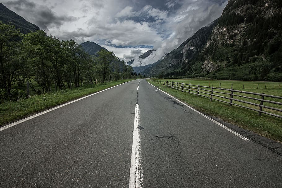 empty road at daytime, road surface, perspective, mark, landscape HD wallpaper