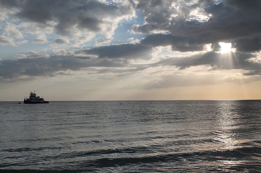 sunset, ocean, beach, sky, beach sunset, clouds, dusk, sea HD wallpaper