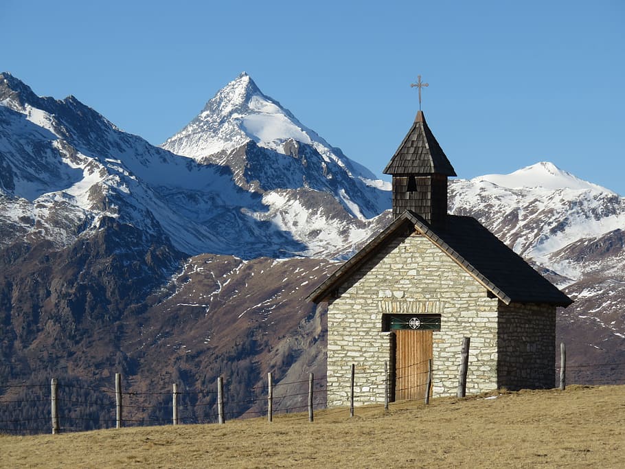 Chapel, Grossglockner, View, glockner view, nature, landscape