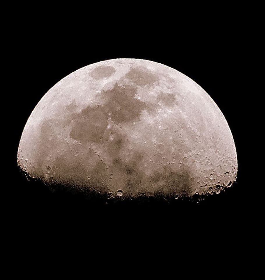 moon, crescent, night, space, astronomy, sky, moon surface HD wallpaper