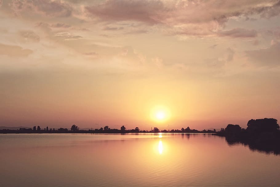 sunset, color, summer, sky, water, scenics - nature, tranquility HD wallpaper