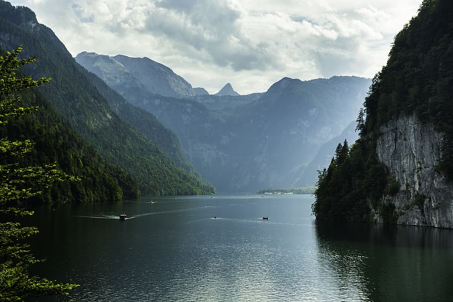 body of water near mountain, viewpoint, reflection, europe HD wallpaper