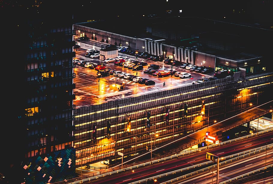 architecture, building, infrastructure, night, lights, city HD wallpaper