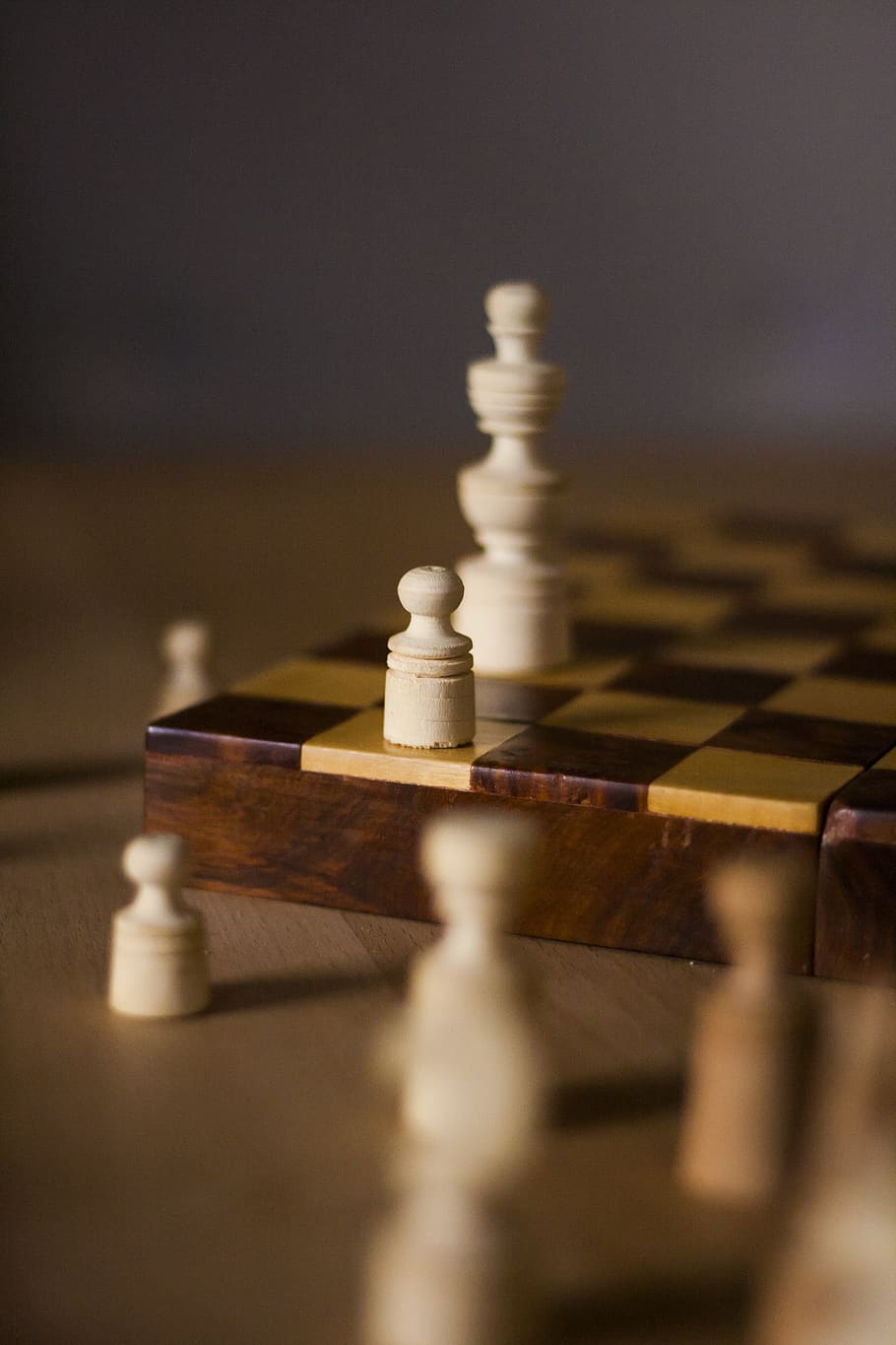 chess, chess board, board game, strategy, figures, wood, bauer, HD wallpaper