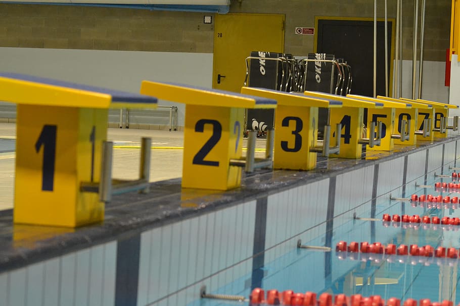 Pool, Blocks, Perspective, yellow, no people, day, indoors HD wallpaper