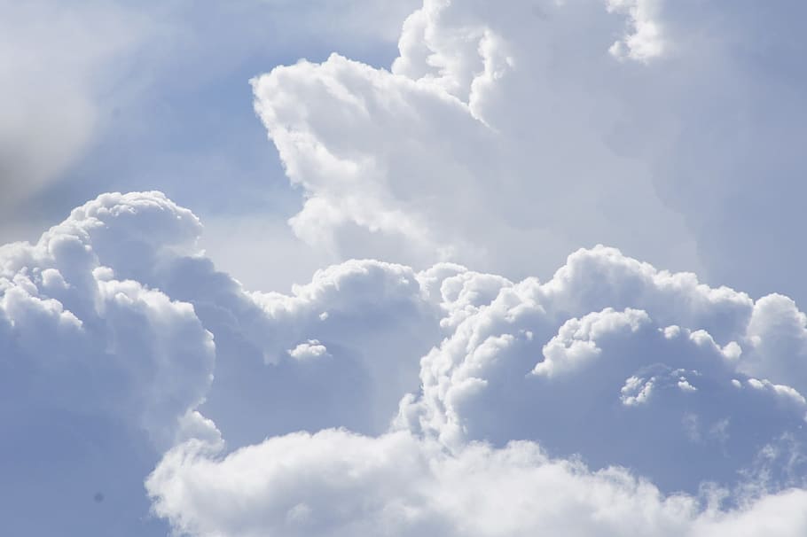 white cloudy sky, weather, clouds, cumulus, cloud - sky, cloudscape HD wallpaper
