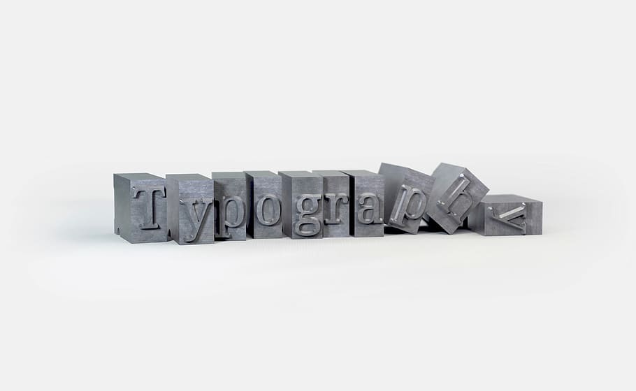 typography text illustration, blocks, objects, embossed, gray HD wallpaper