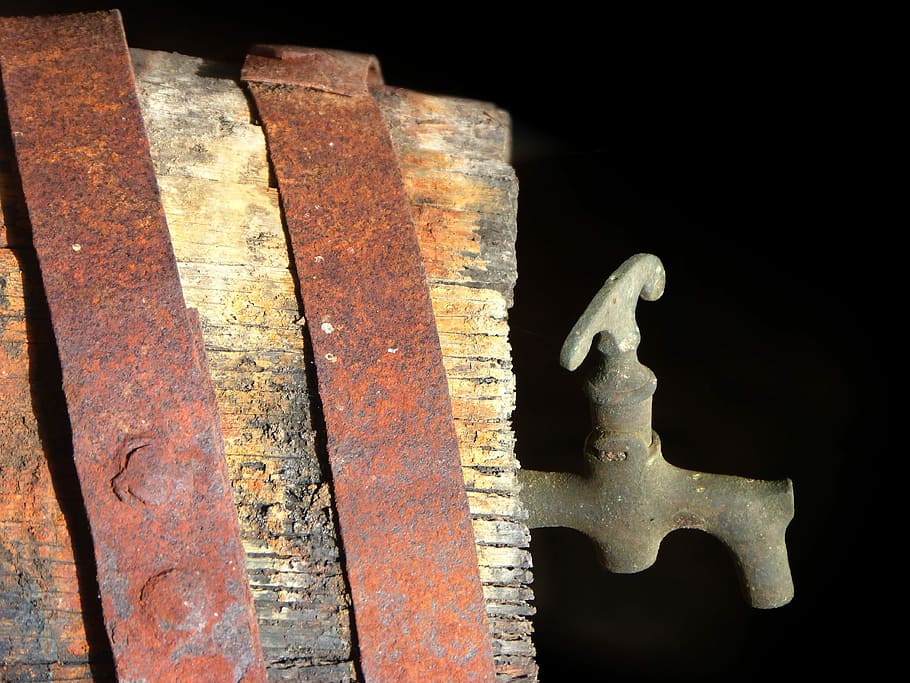 Cask, Tap, Old, Wood, Iron, Boot, Winery, copper, antique, old-fashioned HD wallpaper