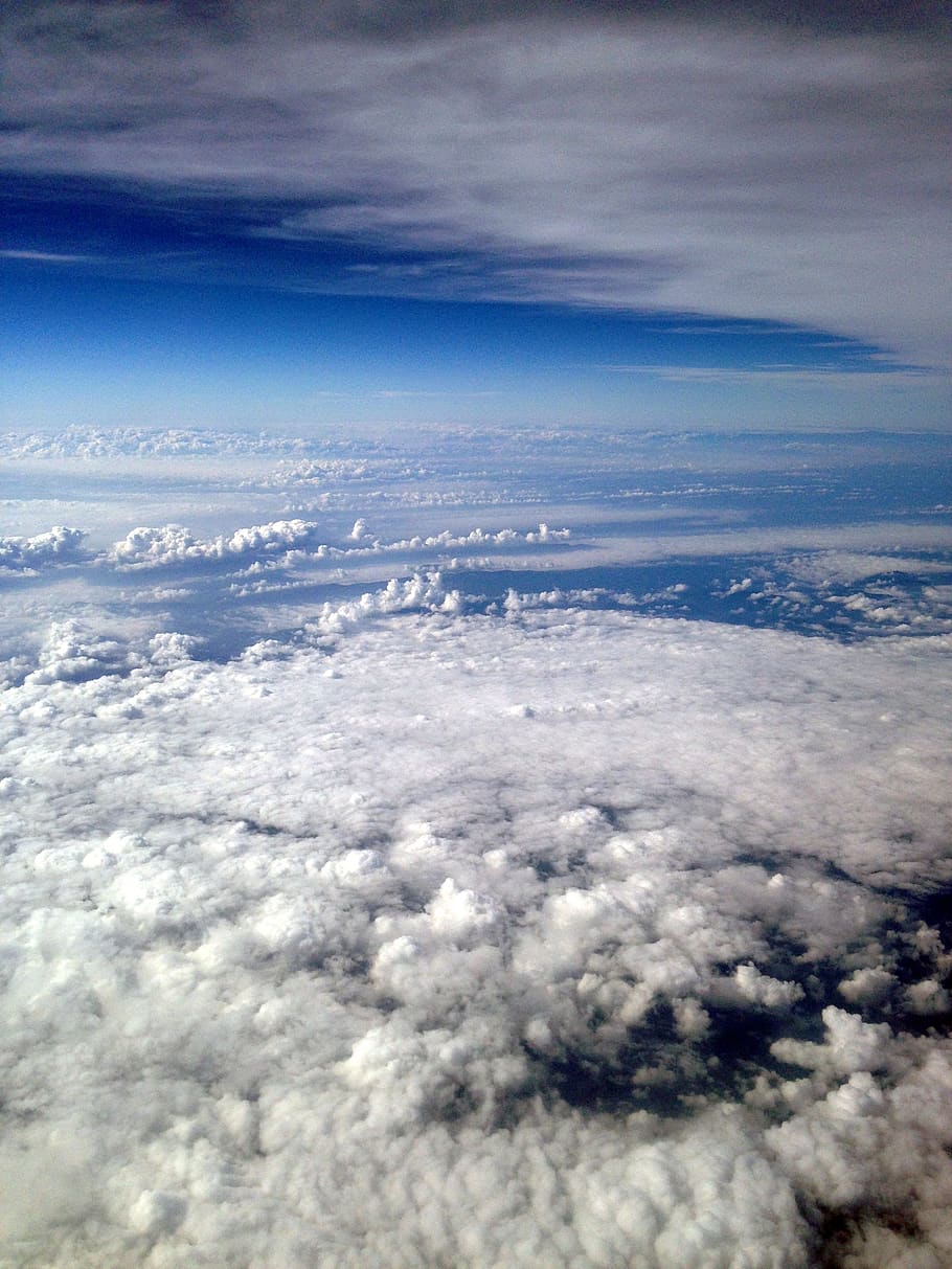 cloud, sky, blue, blue sky clouds, horizon, clouds sky, flight HD wallpaper