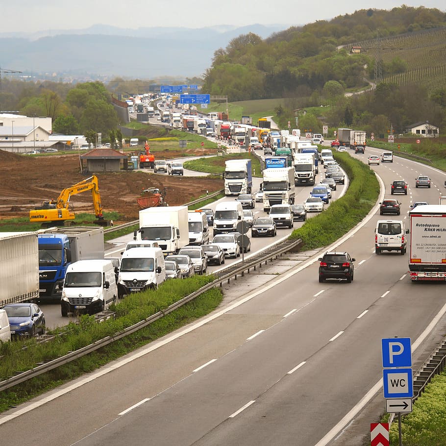 jam, highway, site, backwater, stop, overload, roadway renewal HD wallpaper