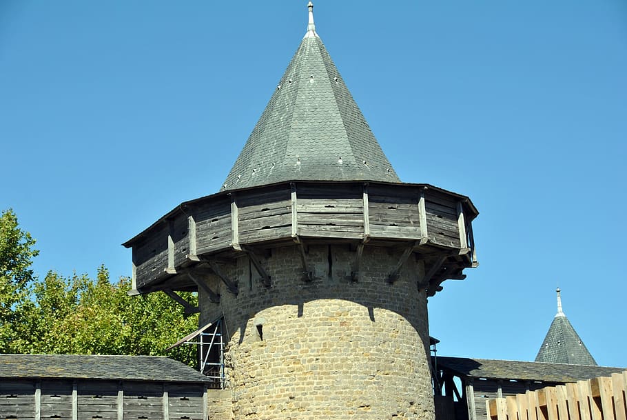 texas, slate, tower, castle, carcassonne, middle ages, medieval HD wallpaper