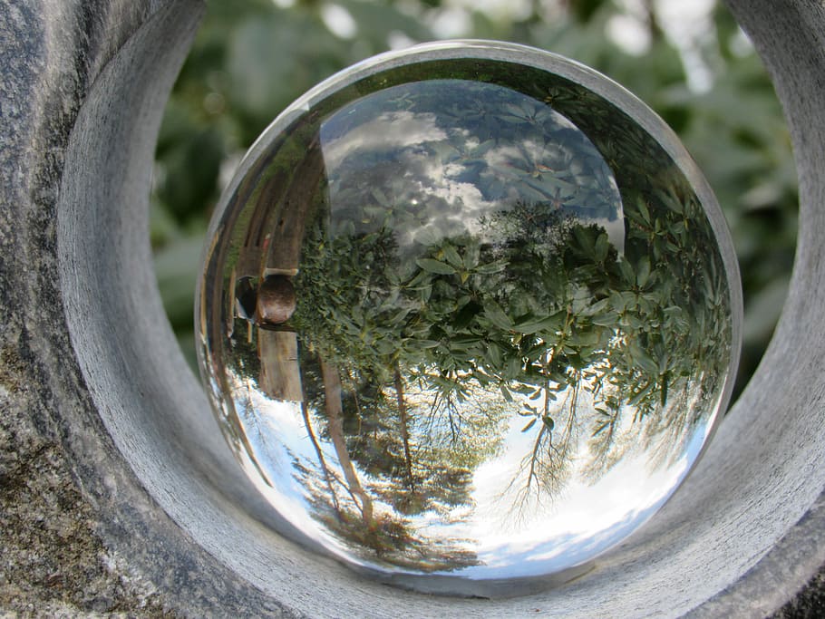 Ball, Glass, Mirroring, circle, reflection, close-up, no people HD wallpaper