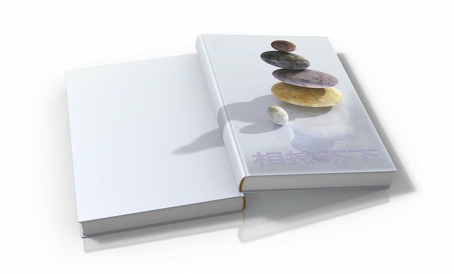 blue and gray label books, balance, chinese, characters, tower HD wallpaper