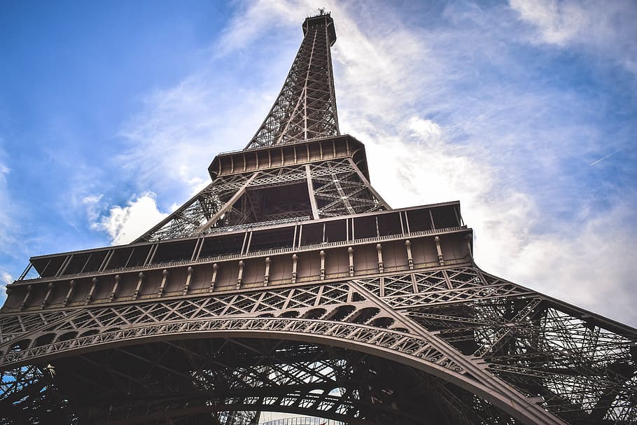 blue, sky, clouds, building, architecture, tower, structure HD wallpaper