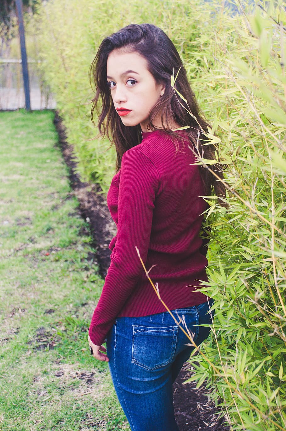 thinking, beauty, nature, plant, young adult, grass, young women HD wallpaper