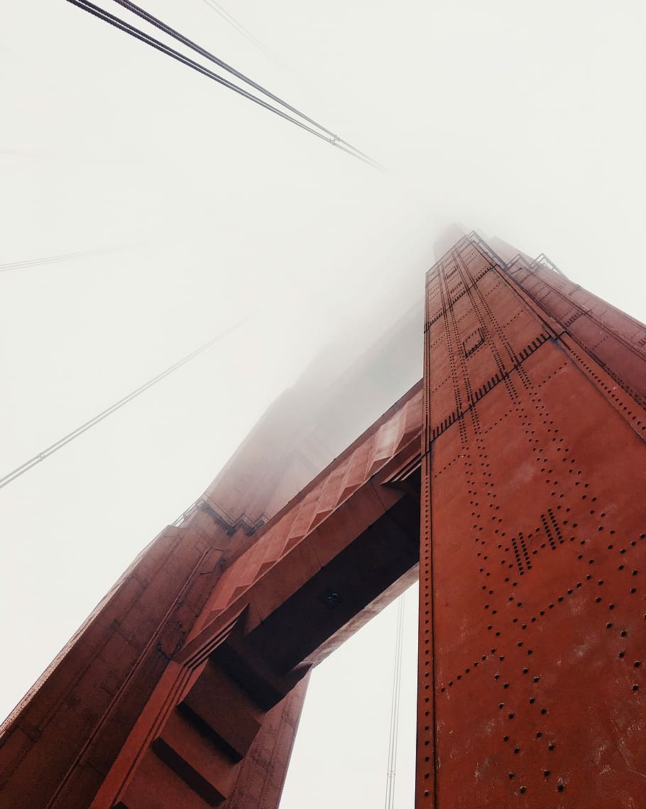 low-angle photography of Golden Gate Bridge, untitled, building HD wallpaper