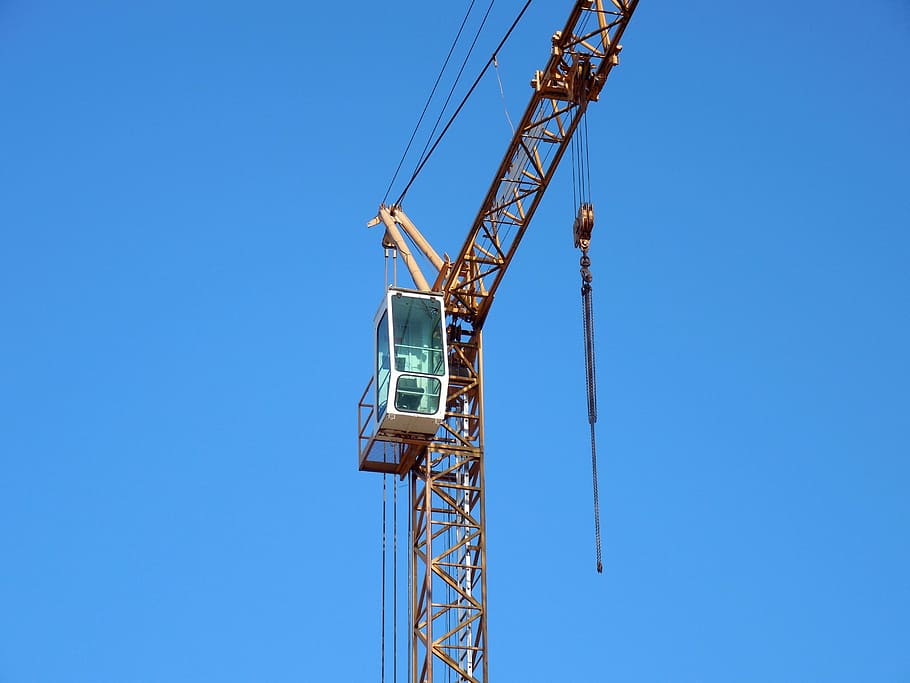 crane, driver's cab, cabin, industry, work, technology, site HD wallpaper