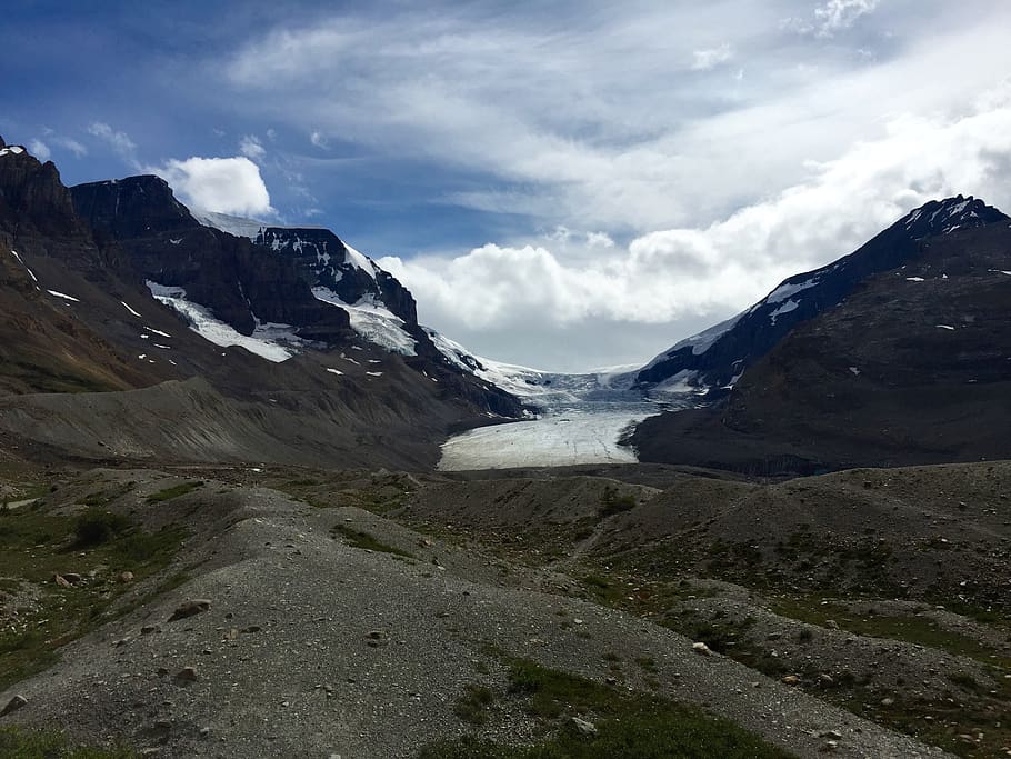 glacier, canada, ice, mountain, sky, cloud - sky, scenics - nature HD wallpaper
