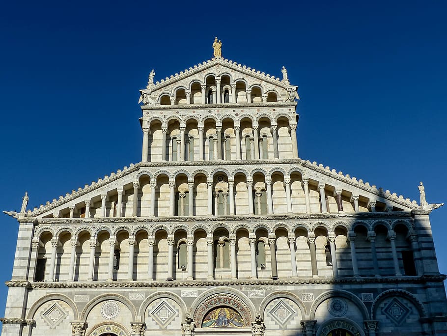 pisa, duomo, dome, facade, building, tuscany, religion, italy HD wallpaper