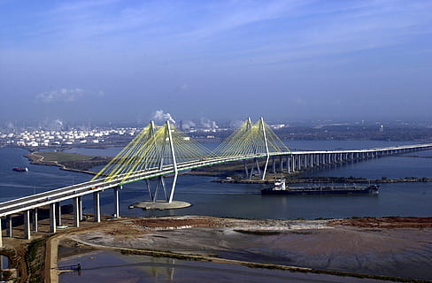 top view photography of bridge, Houston, Texas, Texas, Sky HD wallpaper