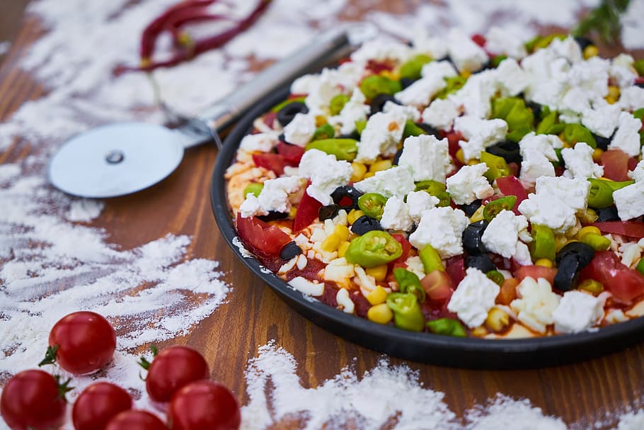 pizza, dough, flour, prepare, egypt, tomato, sausage, food HD wallpaper
