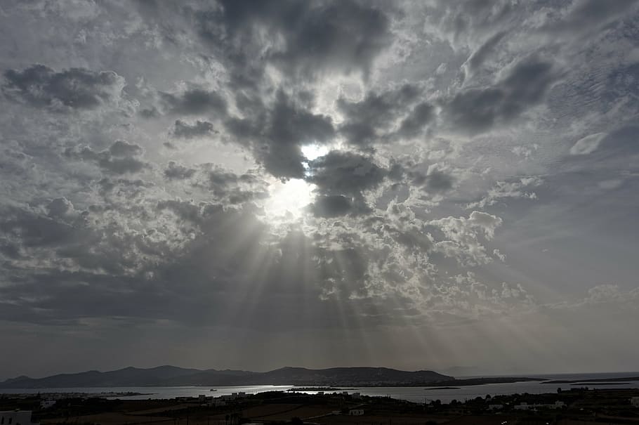 sunbeam, clouds, rays, dark clouds, mood, light, nature, cloud - Sky HD wallpaper