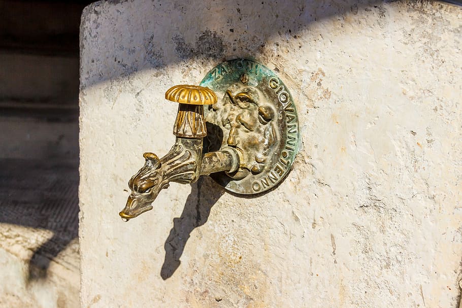 Faucet, Old, Metal, Drinking Water, antique, iron, figure, italy HD wallpaper