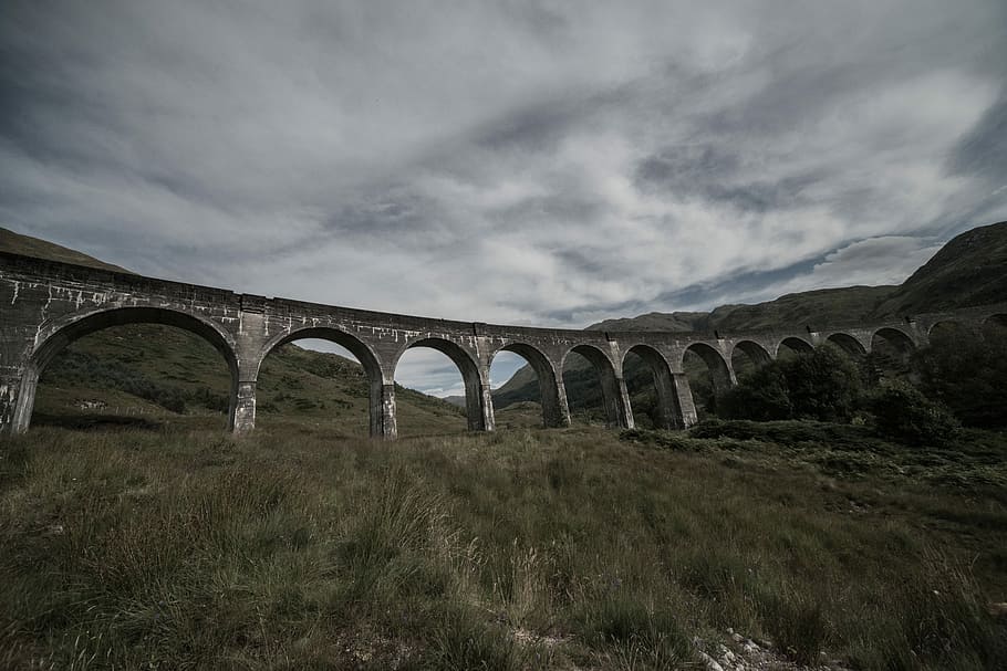 gray concrete bridge, landscape photo of bridge, viaduct, architecture HD wallpaper