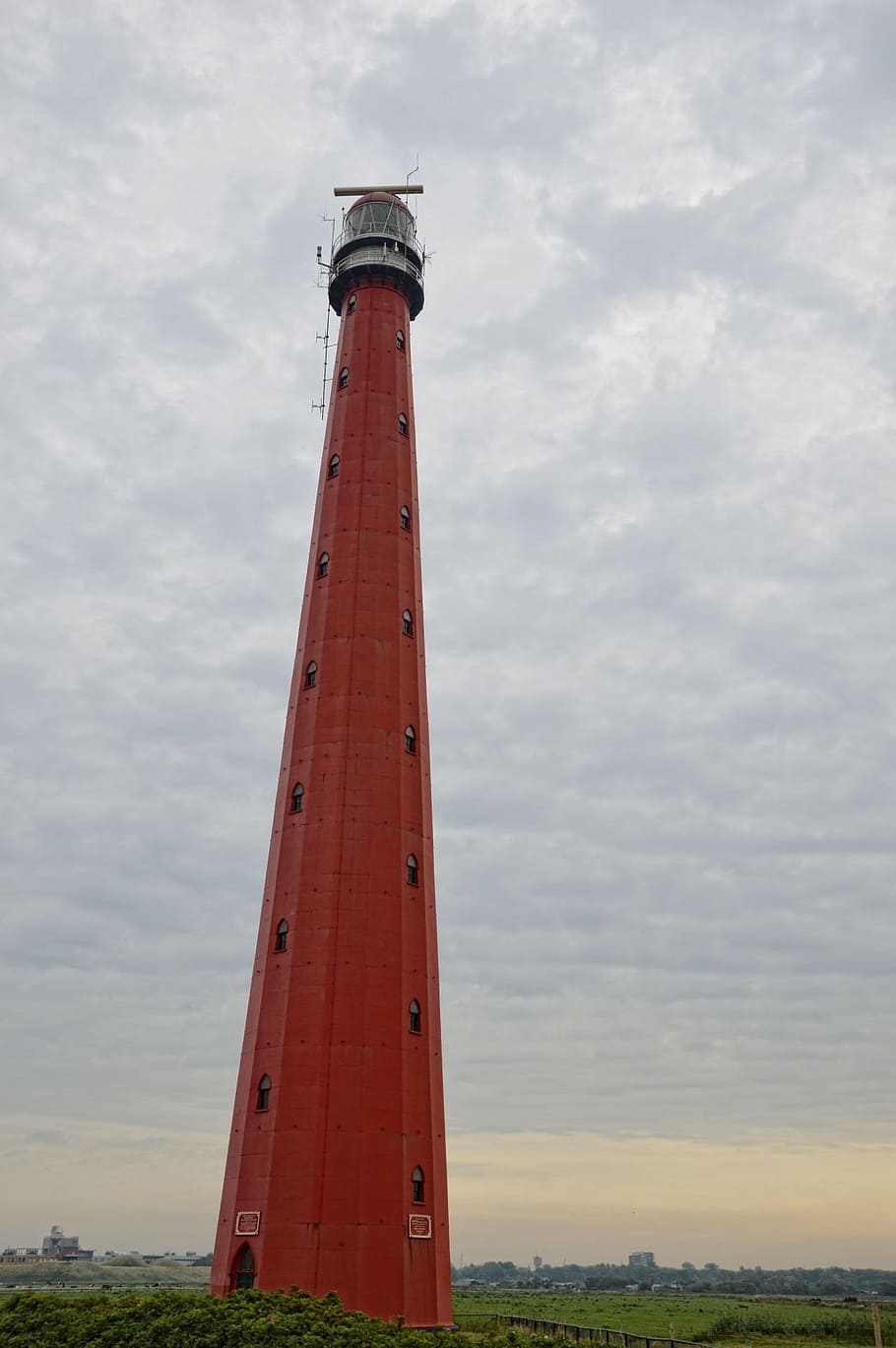 Lighthouse, Tall, Beacon, Red, Tower, towering, safety, navigation HD wallpaper