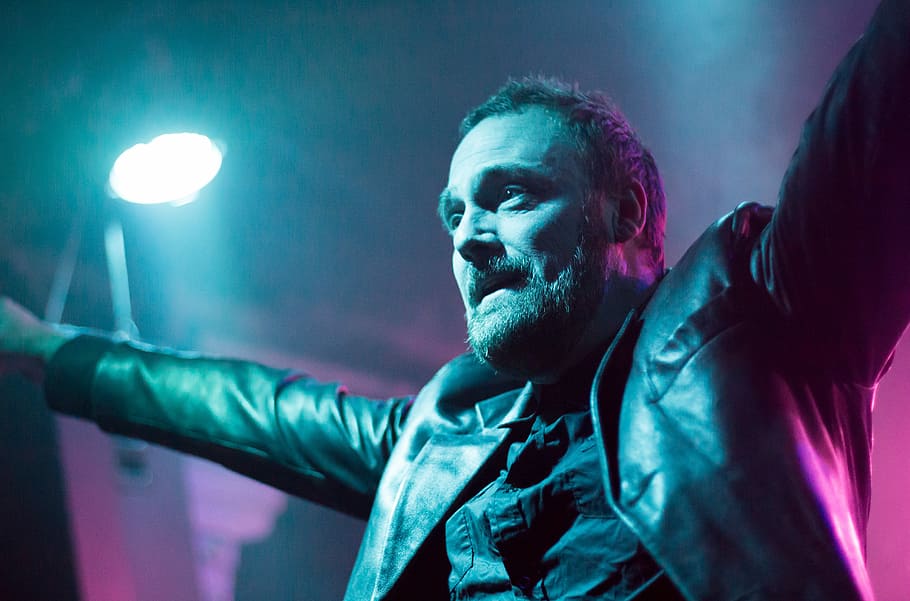 Always The Sun, man wearing leather jacket, stage, performance HD wallpaper