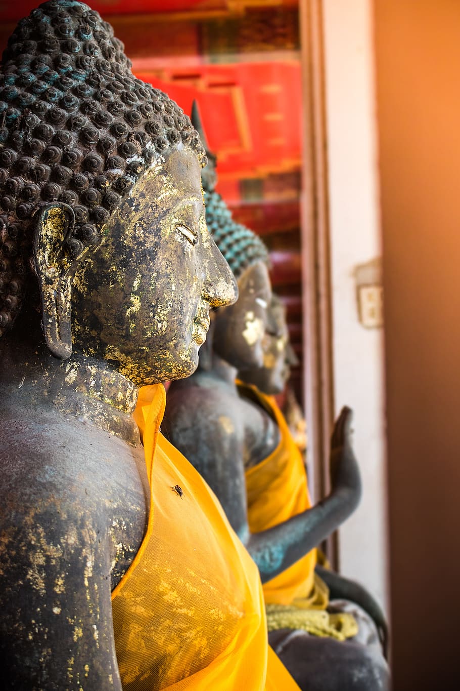 buddha statue, religion, representation, sculpture, human representation HD wallpaper