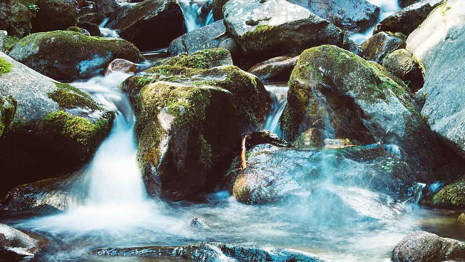 waters, nature, river, waterfall, stream, waterfalls, landscape HD wallpaper