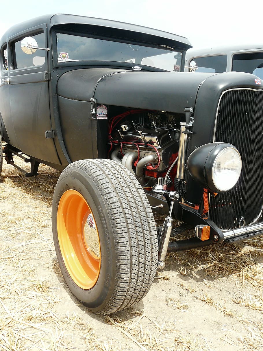 oldtimer, automotive, black, american, old-fashioned, retro Styled HD wallpaper