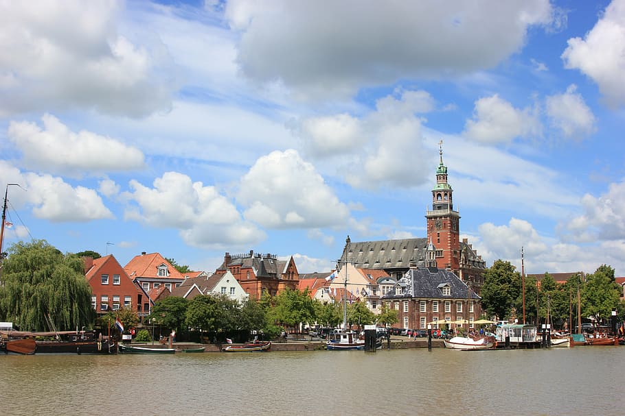 empty, panorama, port, old, historical, village, city, river HD wallpaper