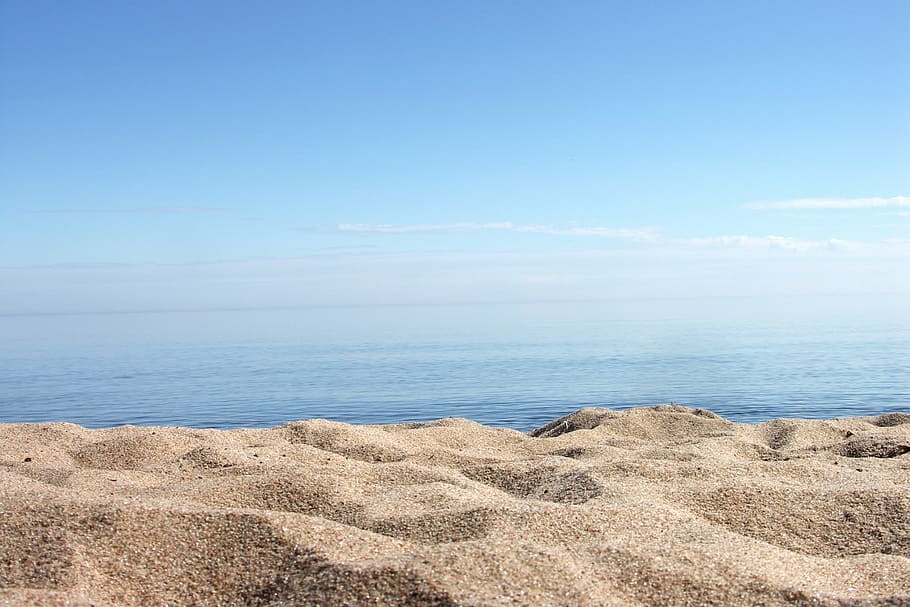 white sand beside body of water during daytime, beach, sea HD wallpaper