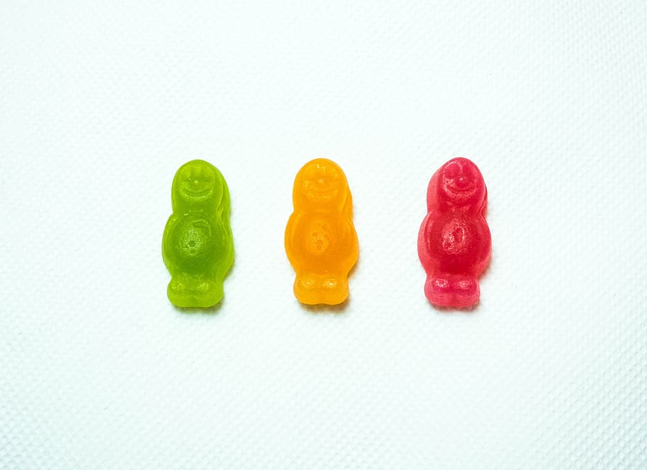 gummy, bear, fruit, candy, studio shot, indoors, sweet food HD wallpaper