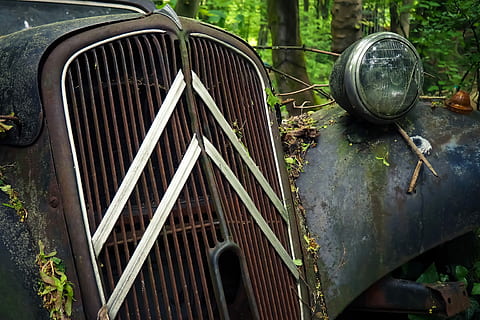 auto, car cemetery, oldtimer, rust, stainless karre, rusted HD wallpaper
