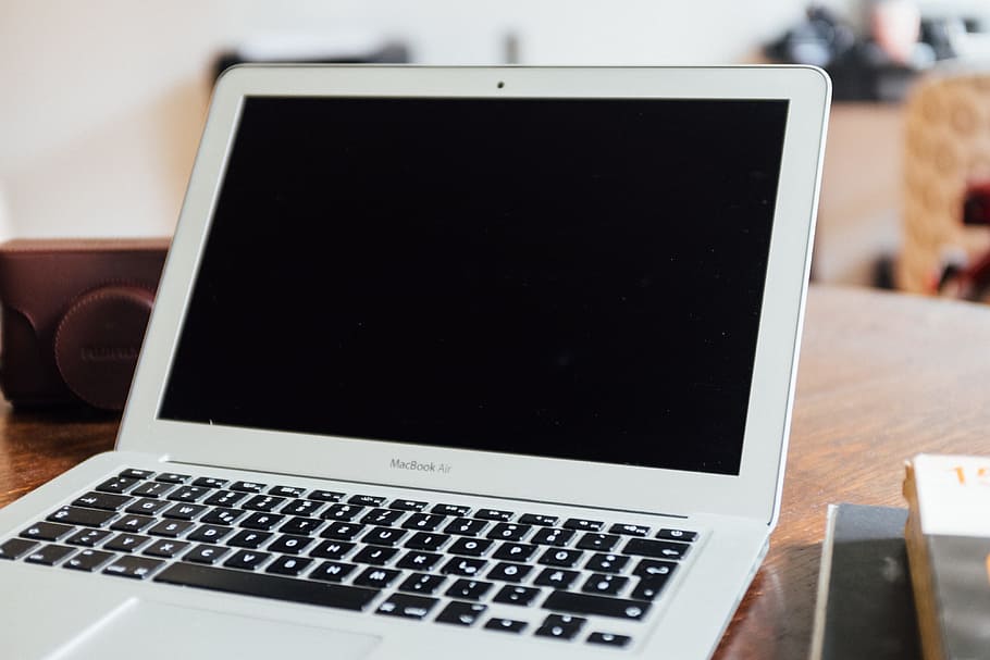 MacBook Air on table, objects, computer, laptop, technology, business HD wallpaper