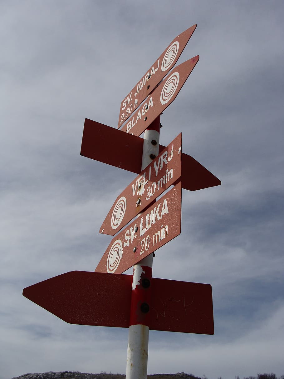 where, sign, mountain, path, information, caution, symbol, message HD wallpaper