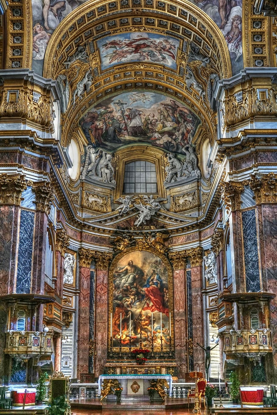 altar, ancient, architecture, art, cathedral, church, church of st ignatius