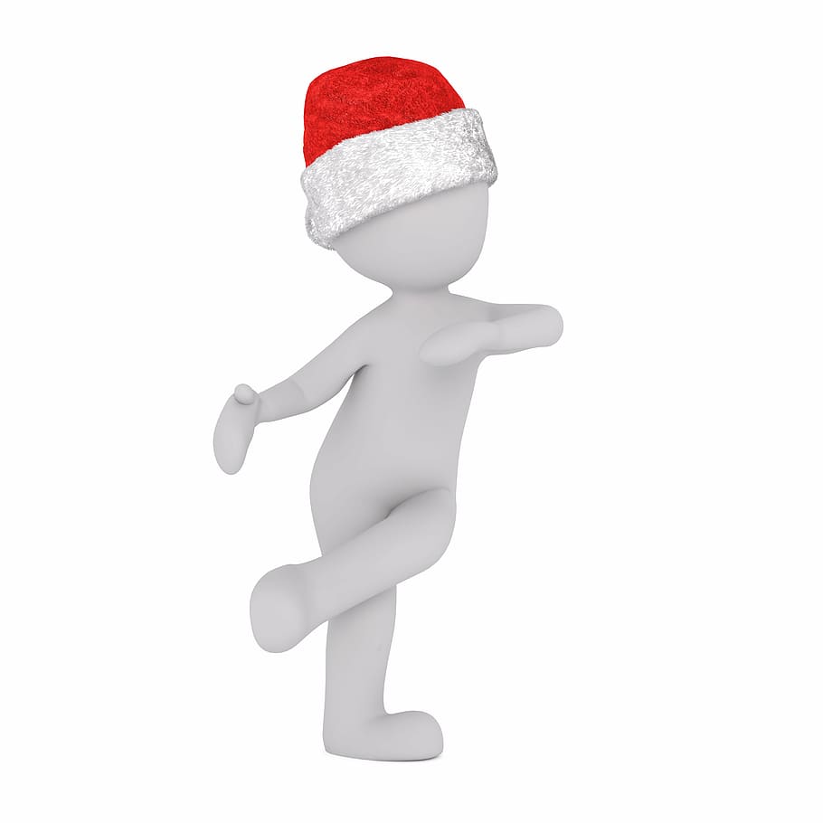 man wearing red and white hat, white male, 3d model, isolated