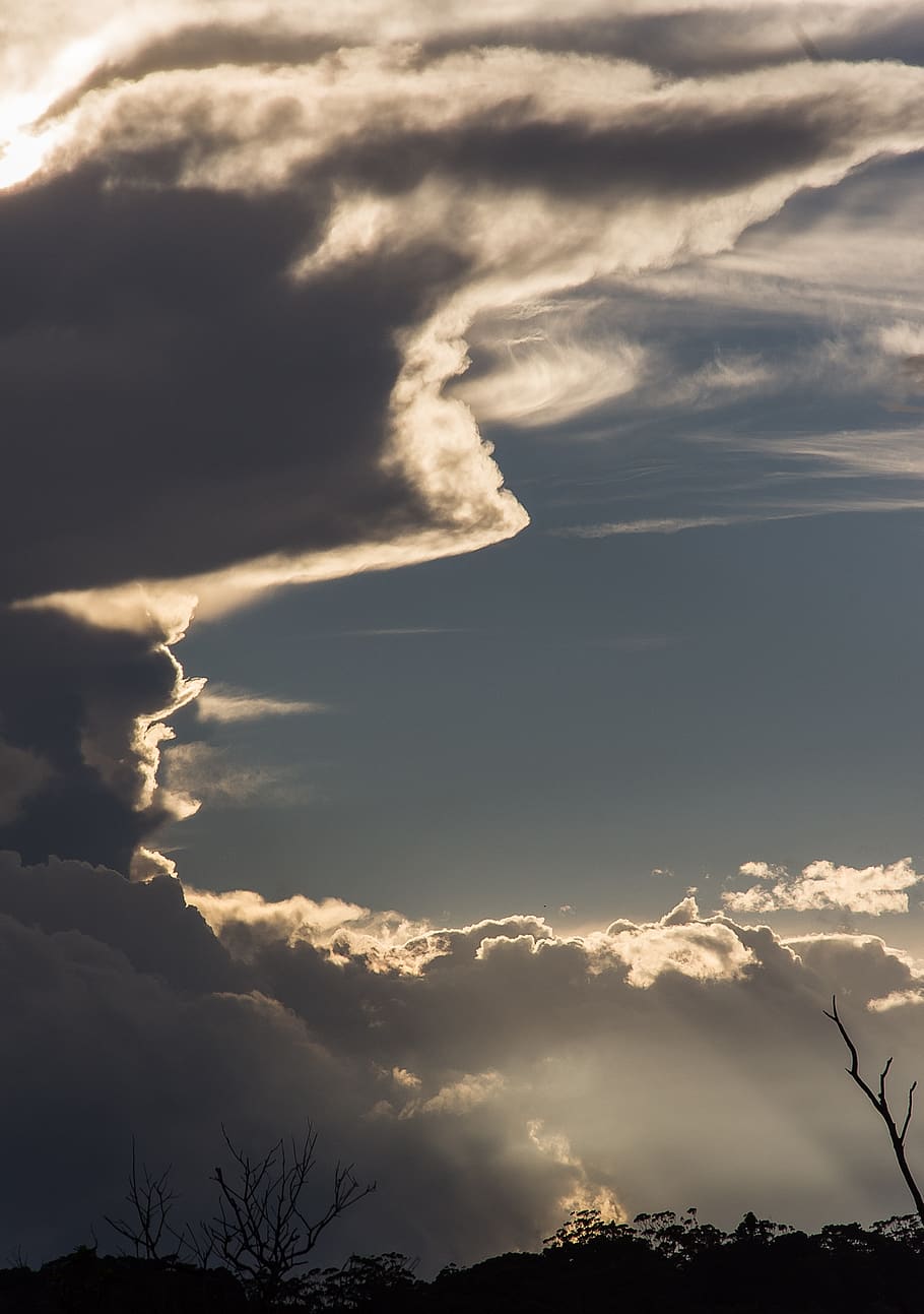 sky, cloud, sunset, grey, blue, light, dramatic, zig-zag, edge HD wallpaper