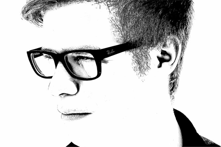 person wearing black-framed eyeglasses, man, boy, face, section HD wallpaper