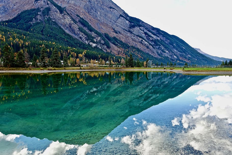 reflection, lake, mountains, landscape, peaceful, scenic, mirror HD wallpaper