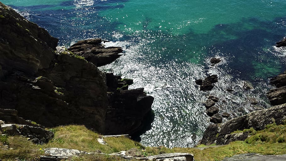 sea, ireland, ocean, rock, water, rock - object, beauty in nature HD wallpaper