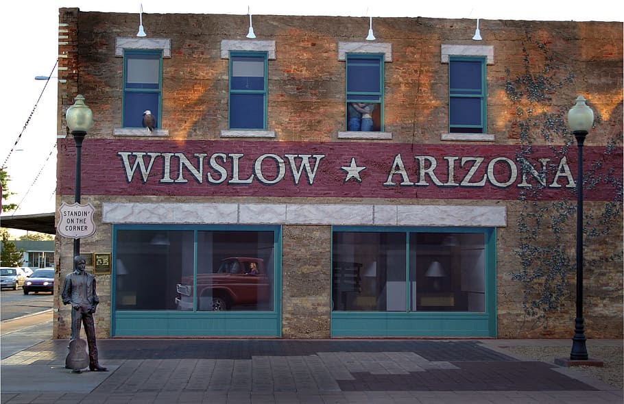 winslow arizona, flagstaff, america, standing on the corner