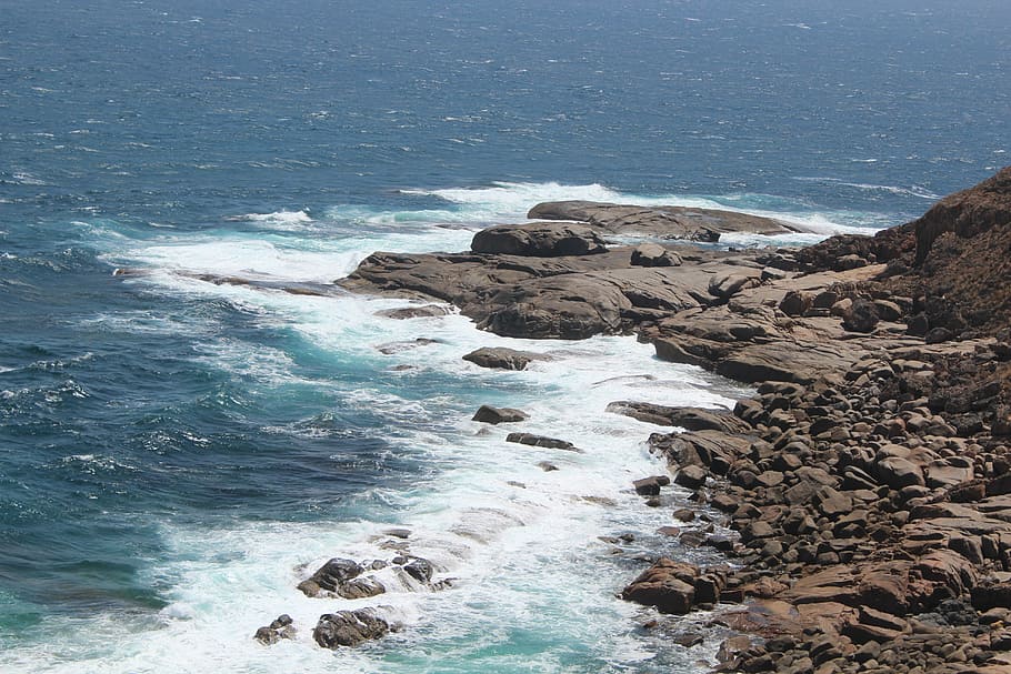 rocks, cliffs, coast, sea, water, beauty in nature, rock - object HD wallpaper