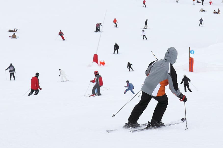 people snow skiing, Active, Downhill, Fun, Lifestyle, mountain HD wallpaper