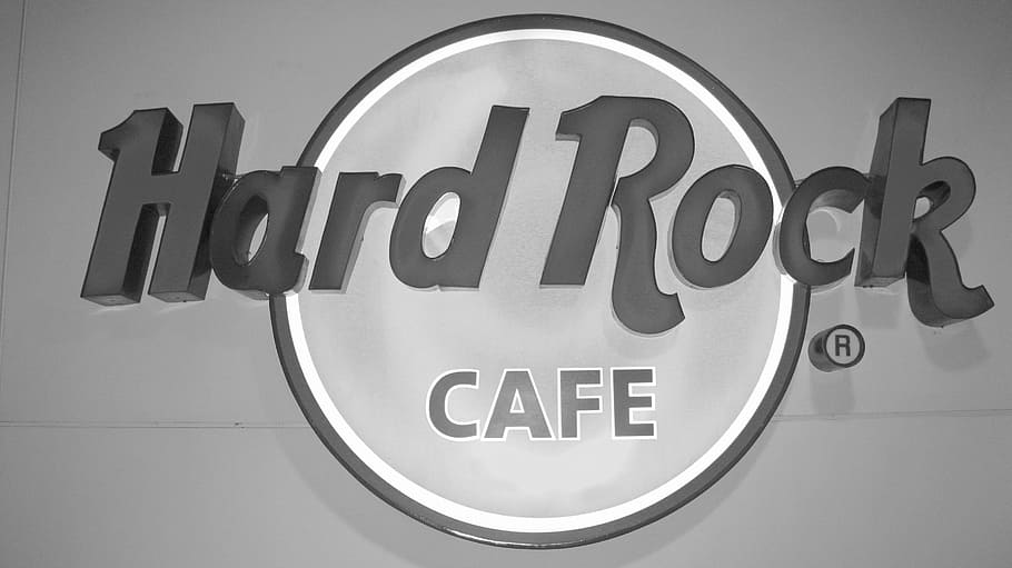 Hard Rock Cafe, Logo, Sign, Banner, symbol, design, label, food